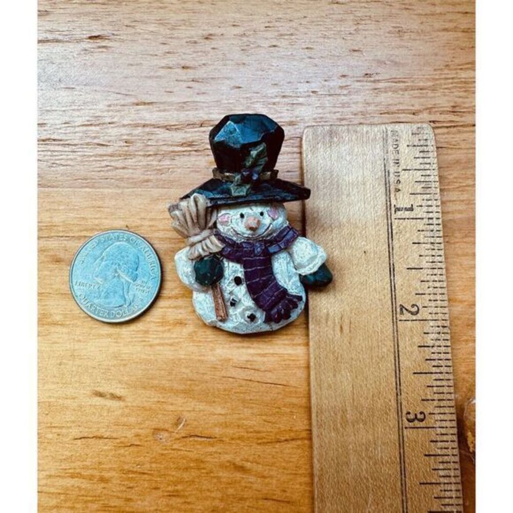 Lot Of 3 Vintage Playful Happy Fun Holiday Christmas Snowman Brooch Pin - Picture 3 of 11